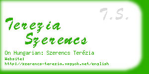 terezia szerencs business card