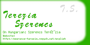 terezia szerencs business card